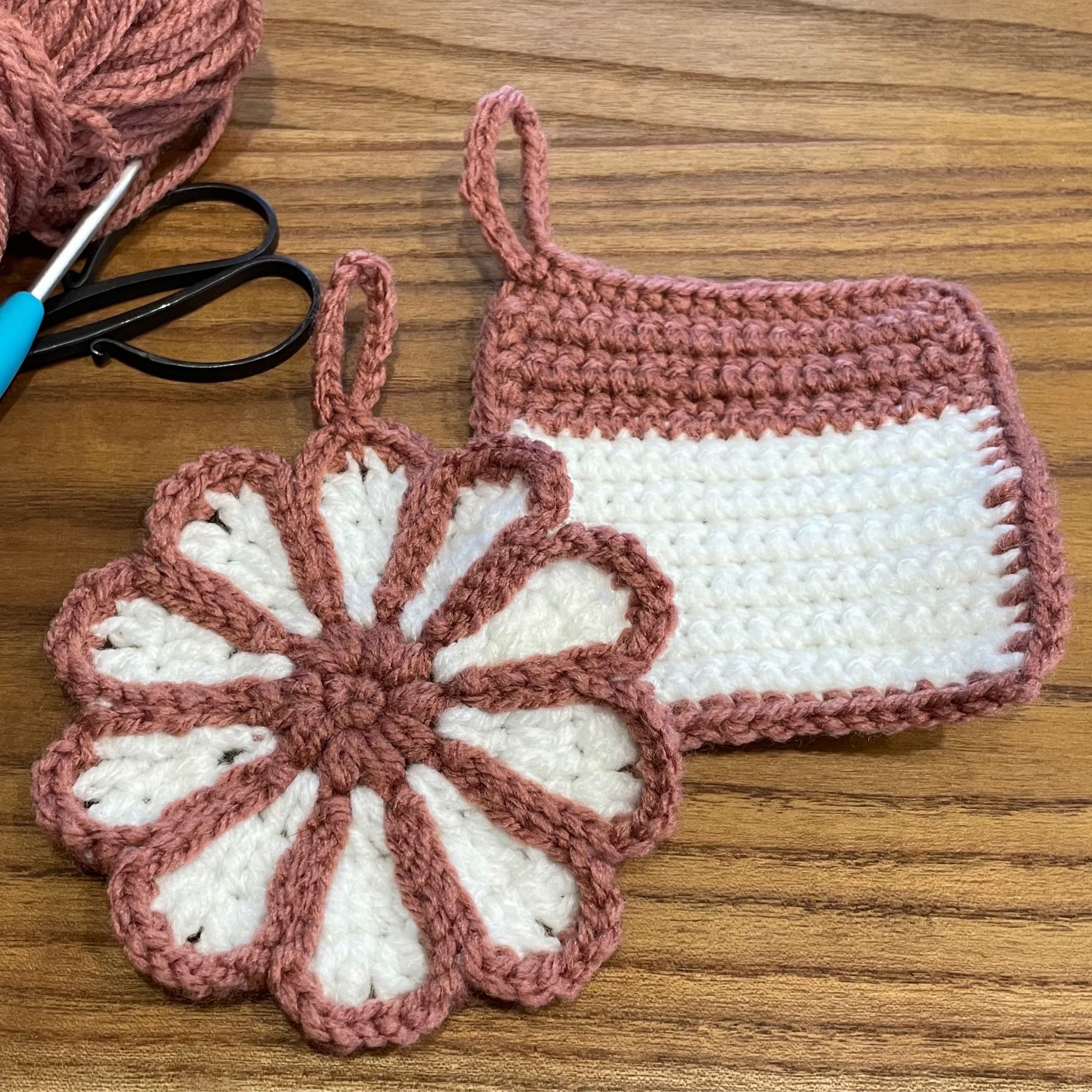 お花とスクエアのアクリルたわしセット