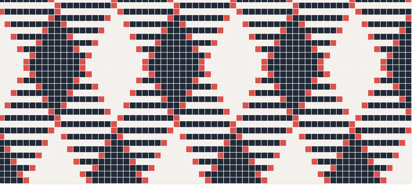 往復編みのアーガイル